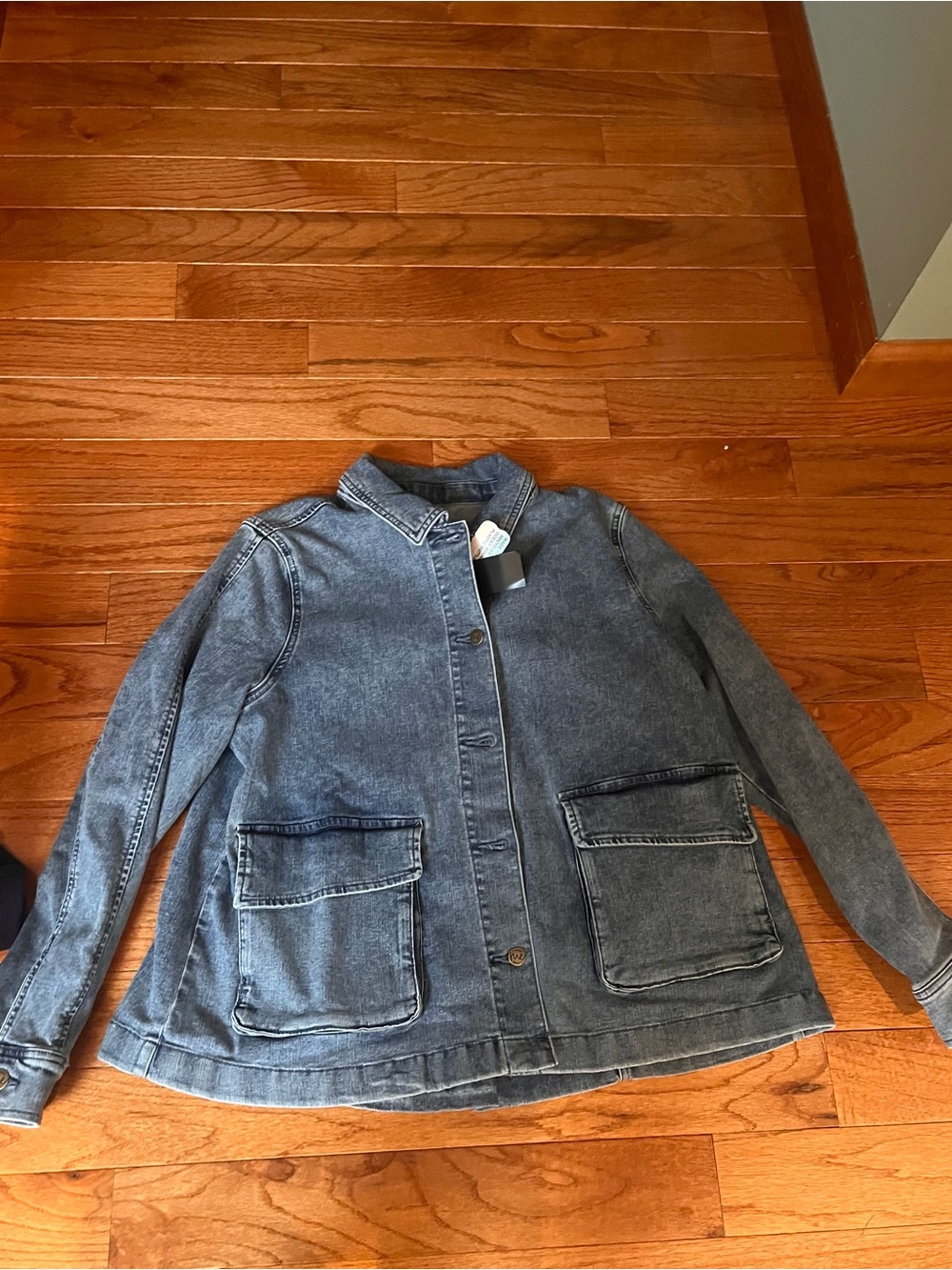 Jennie Garth Me Washed Denim Utility Jacket - Size L NWT